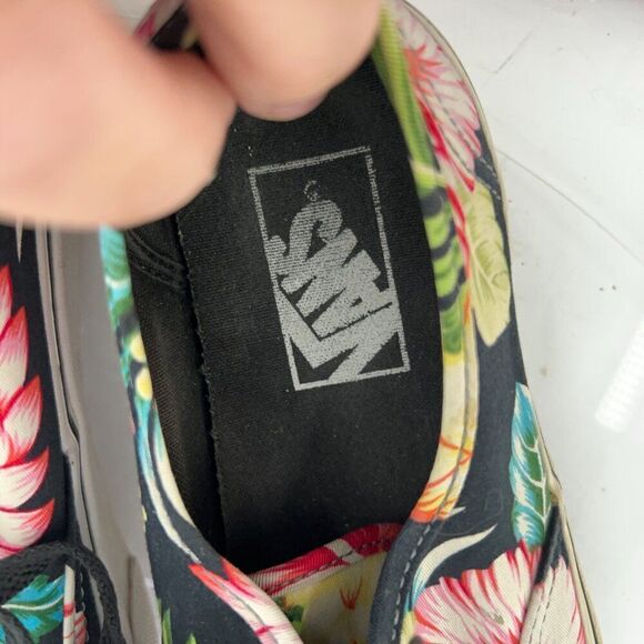 VANS Atwood Shoes Womens 7 Canvas Hawaiian Tropical Floral Black Multi Sneakers - Picture 13 of 15